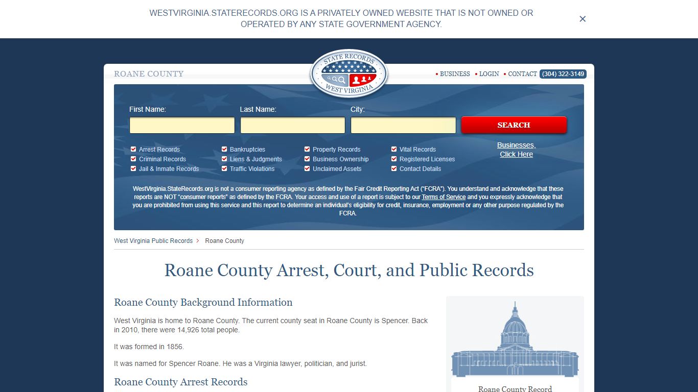 Roane County Arrest, Court, and Public Records